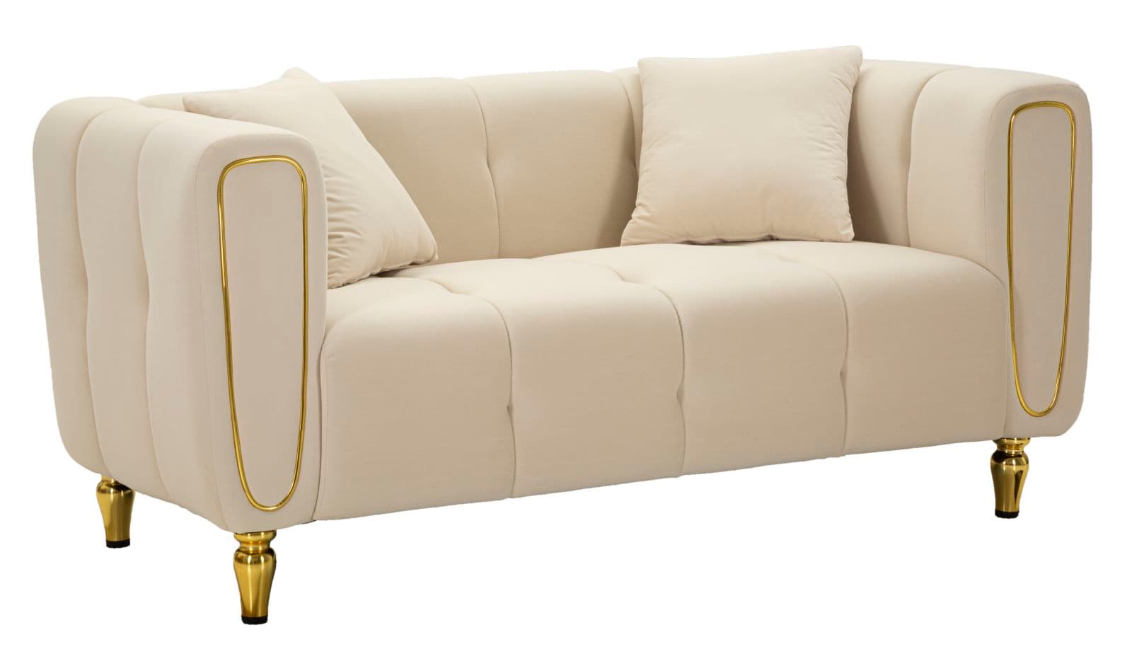 Sofá Alma Creme com Cuscini Cm 155x81x71