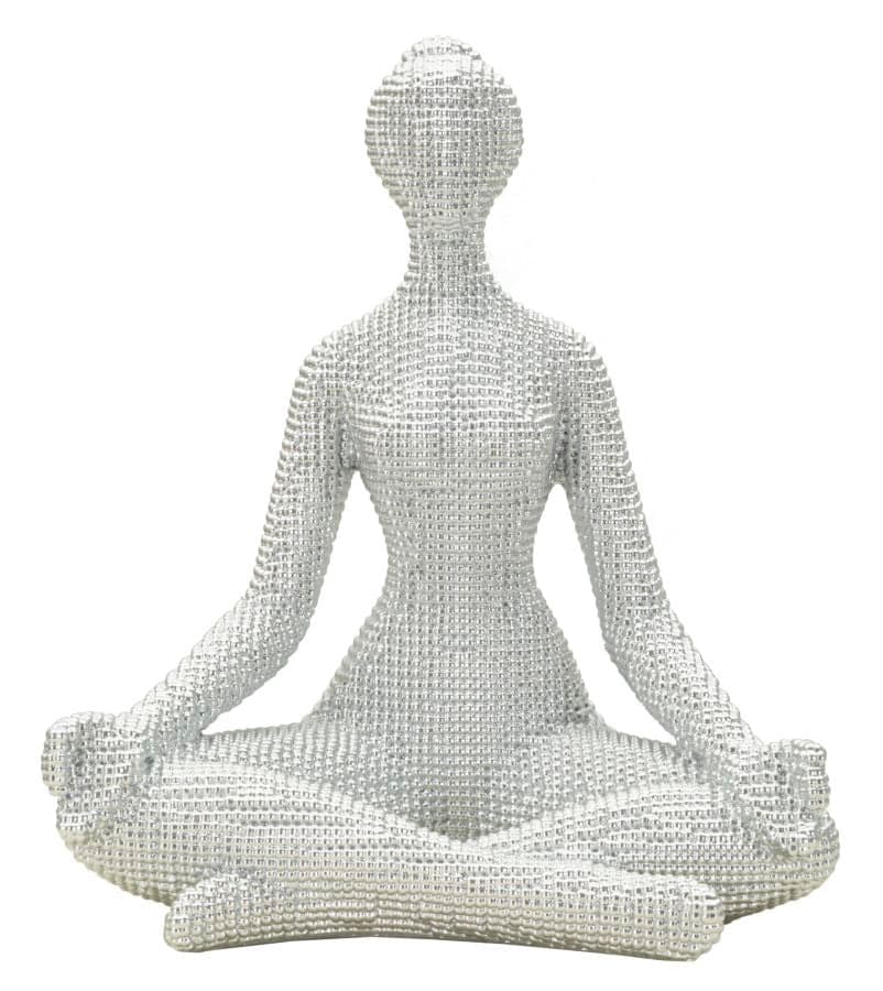 Mulher Yoga Prateado Cm 20,5x15,5x23