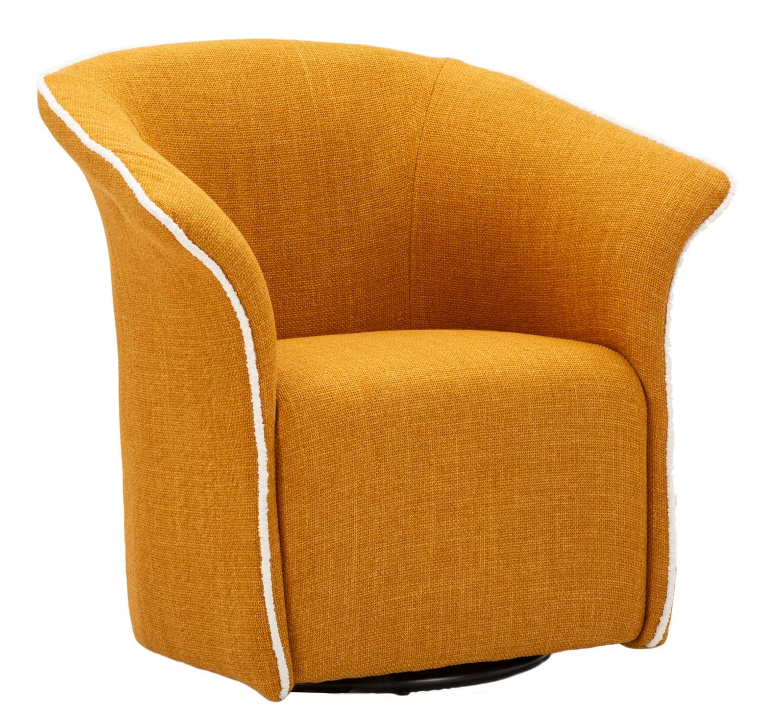 Poltrona Girevole Siena Senape Cm 83,5x66x80 (seduta Altezza Cm 42)