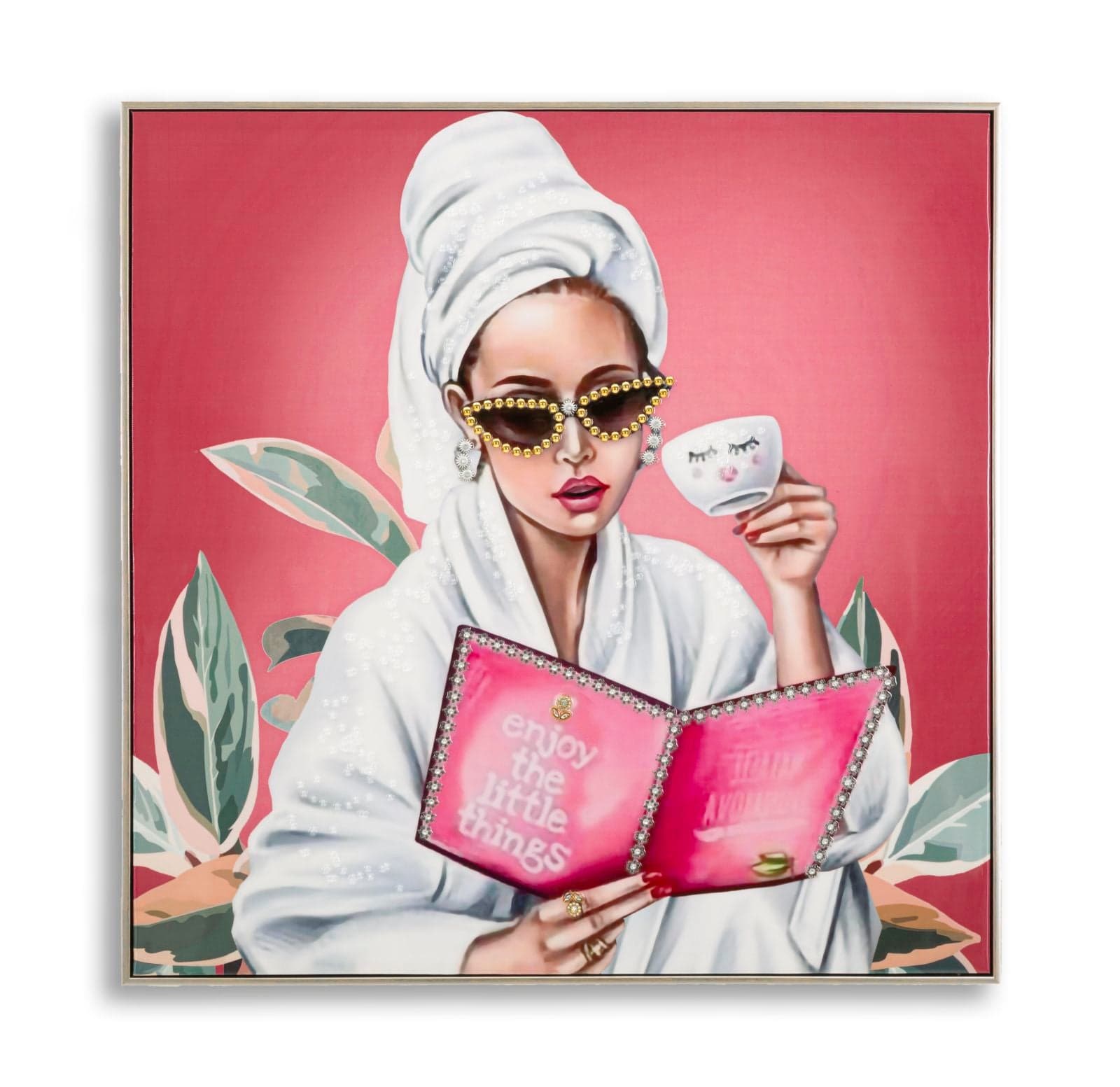 Pintura Sobre Tela Lacado Luxury Spa com Moldura -A- Cm 82x4x82