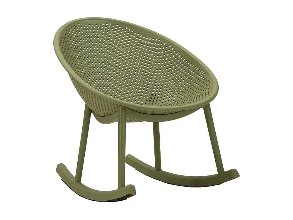 Cadeira de balanço Ibiza Green 66x88x80 cm em polipropileno - Cadeira de balanço elegante e natural - Série 940