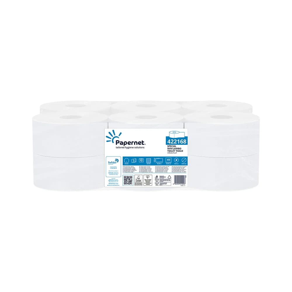 Papel Higiénico (Jumbo) 090mts 2Fls Papernet 422168- 12un