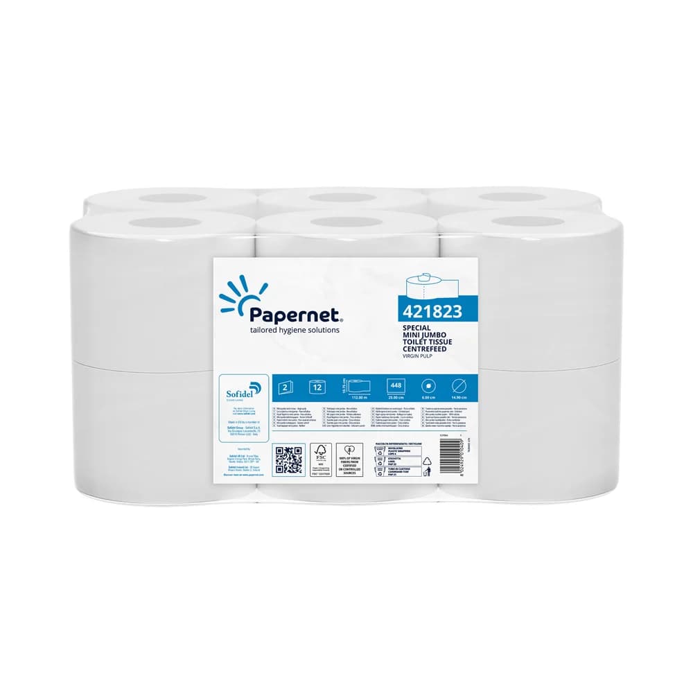 Papernet Papel Higiénico Jumbo Ex.Central 112m 2Fls 12un