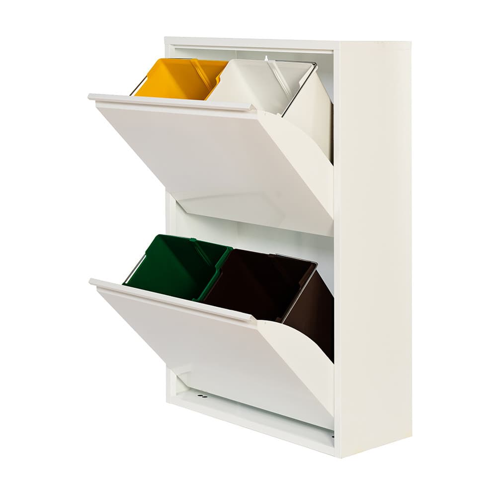 Armario metalico reciclagem 4 gavetas branco