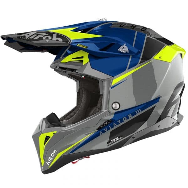 AIROH Capacete Aviator 3 Push Blue Gloss M