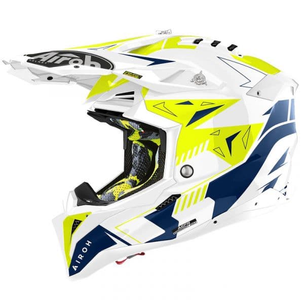 AIROH Capacete Aviator 3 Spin Yellow / Blue Gloss S