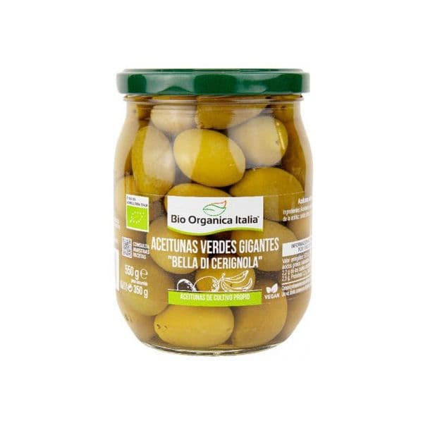 Bio Orgánica Italia Azeitona Verde Gigante Bio Orgânica 550g