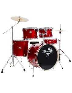 Bateria série T5 5 componentes acabamentos Bright Red Sparkle