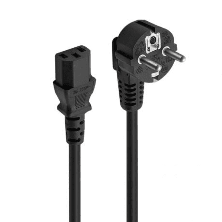 Cabo de Alimentação Ewent EC1901 Shuko Plug > IEC, Angled 90°, 3m Preto