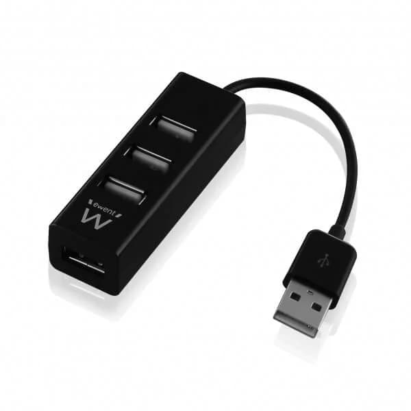Ewent Hub 4x USB 2.0 Black - EW1123