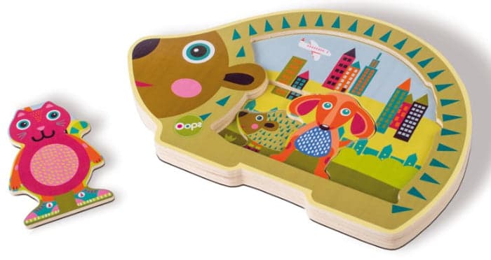 Oops Puzzle Madeira 4 Peças Cidade - OP1600820