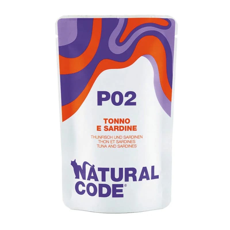 Ração Húmida Natural Code P02 Atum e Sardinhas 70g