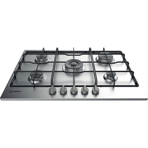 Placa a Gás Indesit THP 752 W/IX/I | 73 cm | 5 Zonas | Aço inoxidável