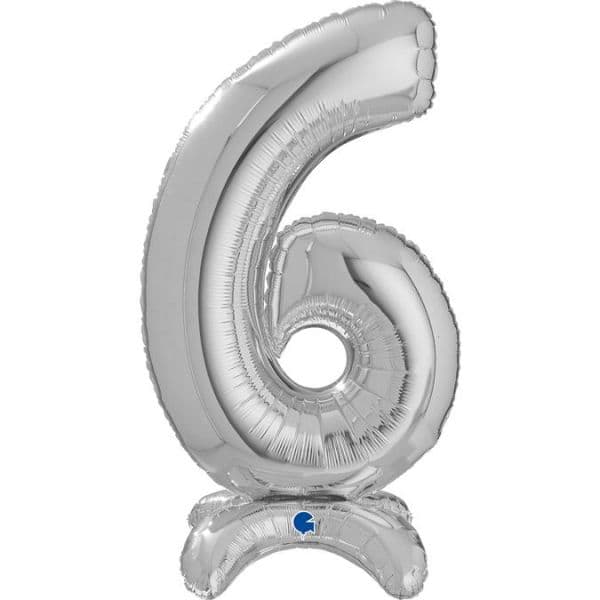 Grabo Balão Foil 25" Standup Nº 6 Prateado - 460025096