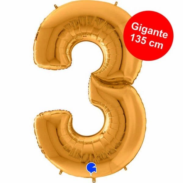 Grabo Balão Foil Gigante 64" nº 3 Ouro 1 un.