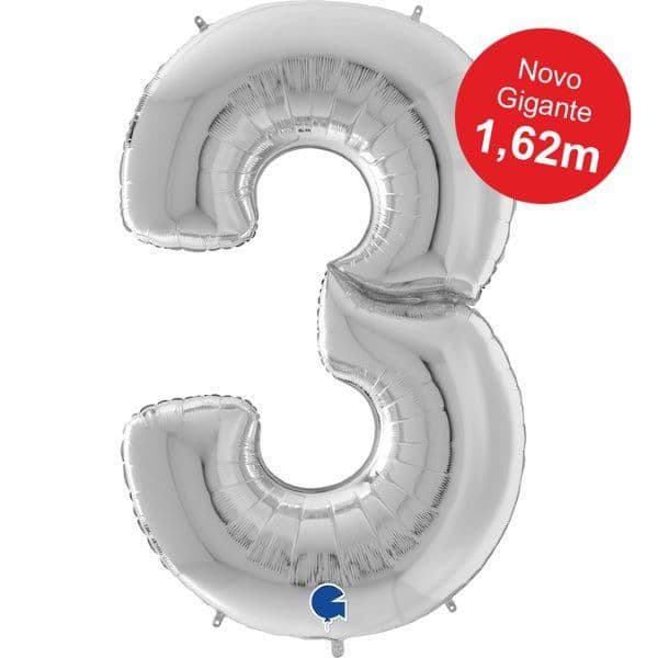 Grabo Balão Foil Gigante 64" Nº 3 - 460640903