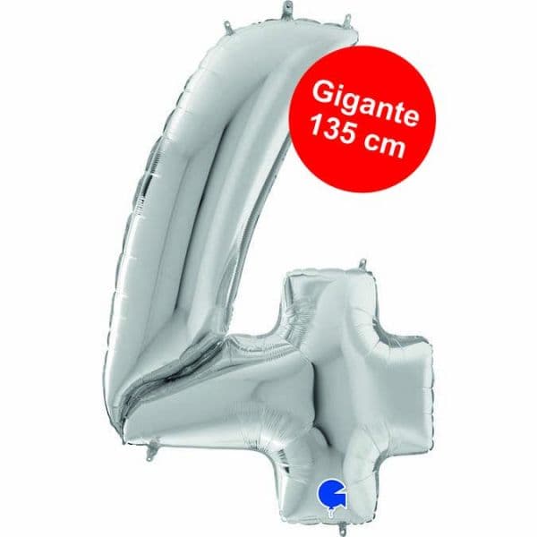 Grabo Balão Foil Gigante 64" nº 4 Prata 1 un.