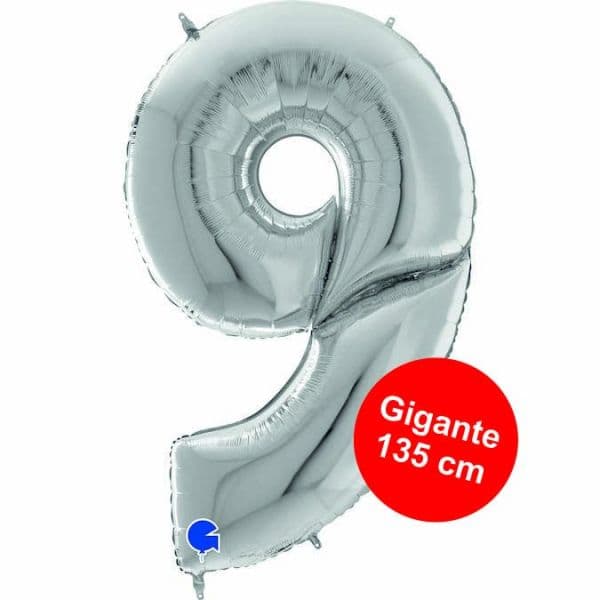 Grabo Balão Foil Gigante 64" nº 9 Prata 1 un.