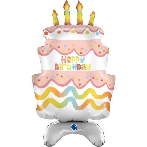 Grabo Balão Foil 38" Standup Bolo de Aniversário Rosa - 460070000