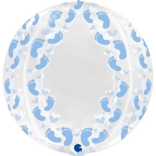 Grabo Balão Foil 19" 4D Globo Pés Azul 1 un.