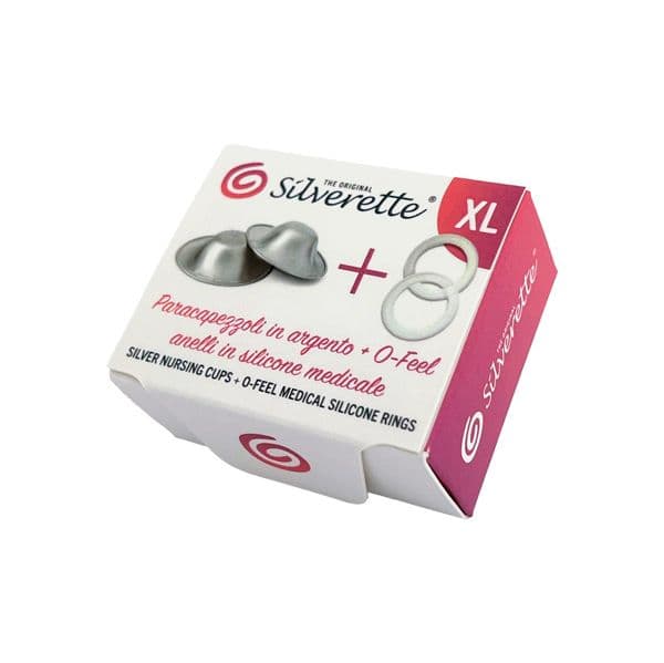 Silverette Mamilos de Prata XL + Anel Silicone 2 Unidades