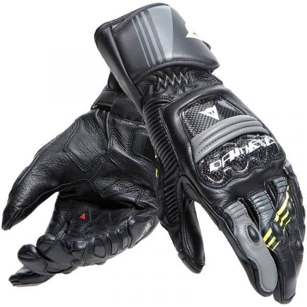 Dainese Luvas Druid 4 Black / Charcoal-gray / Fluo-yellow Xxxl