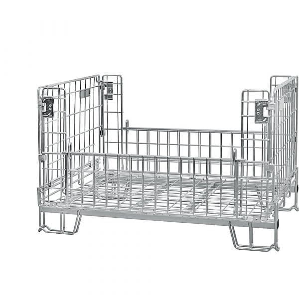 Kaiser+Kraft Caixa Dobrável em Grade, Cxl 1200 X 800 mm, Altura Útil 760 mm, Altura Empilhável 910 mm Galvanizado
