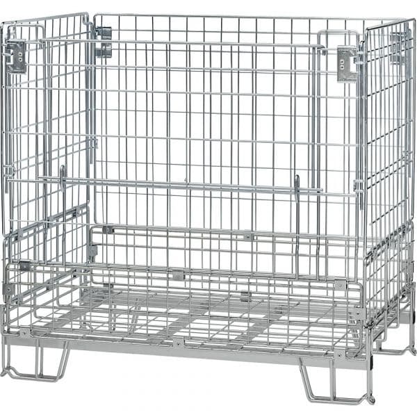 Kaiser+Kraft Caixa Dobrável em Grade, Cxl 1200 X 1000 mm, Altura Empilhável 750 mm, Peso 45 Kg Galvanizado