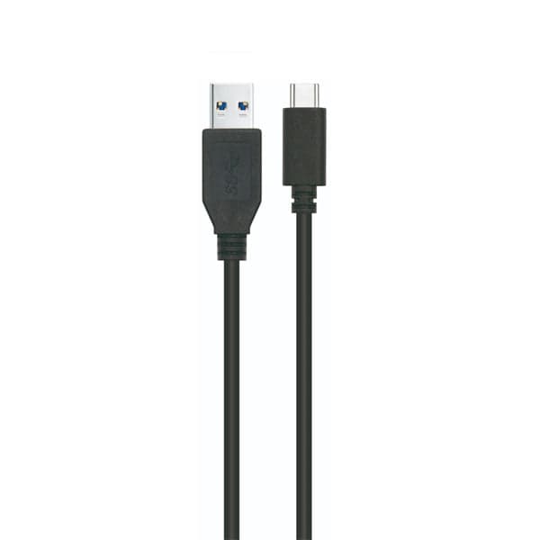Cabo USB 3.2 Gen1 5Gbps 3A, USB-C/M-A/M, preto, AWG24, 1.8 M