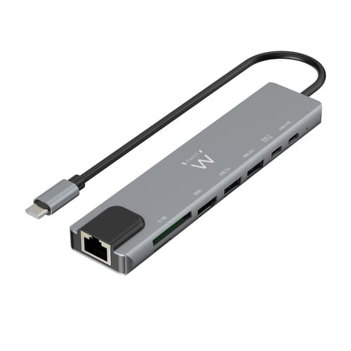Ewent HUB USB-C EW1146 8-Port Cinza