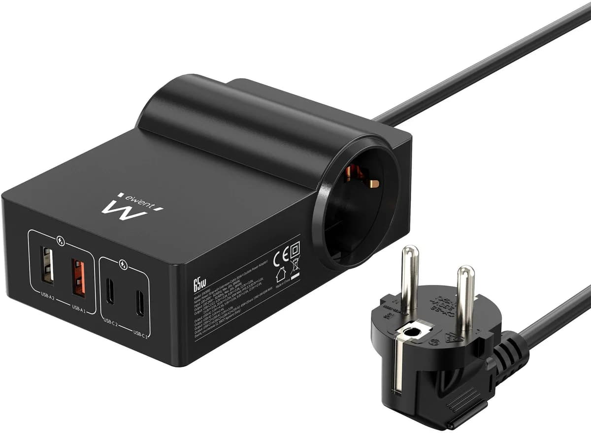 Estação de Carregamento Ewent 65W USB GaN