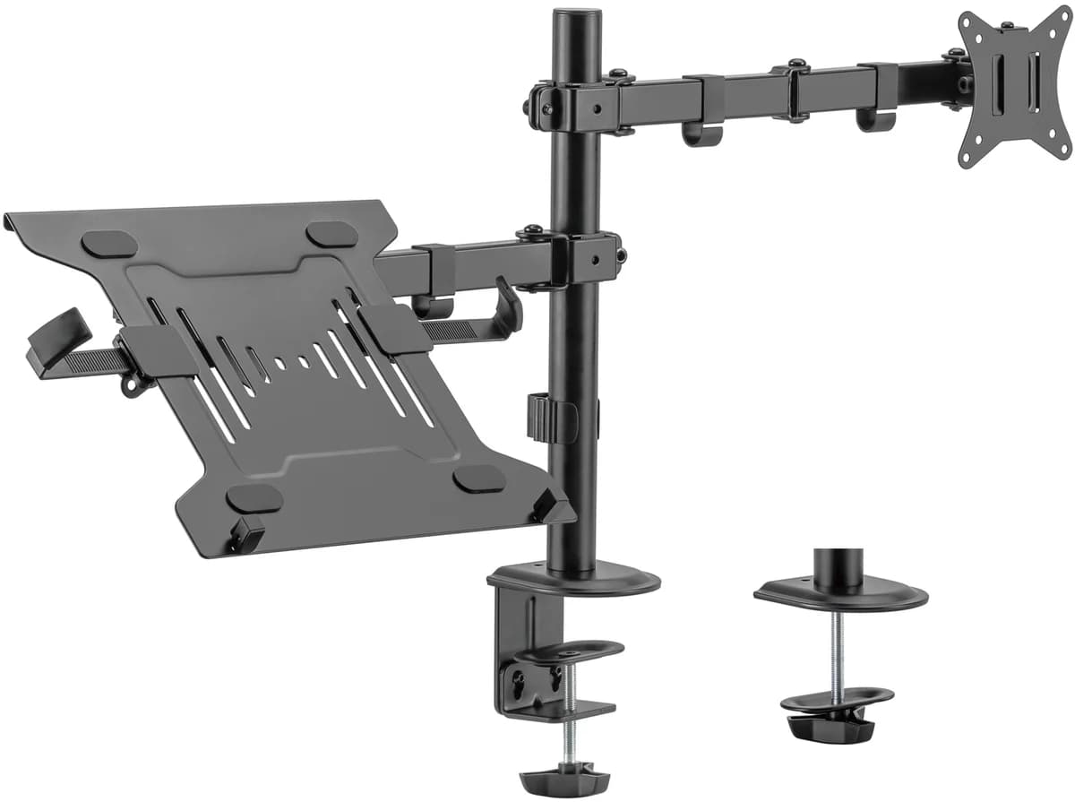 Suporte de Monitor + Portátil Ewent EW1519 Desk Mounting 13" - 32" Articulado Preto