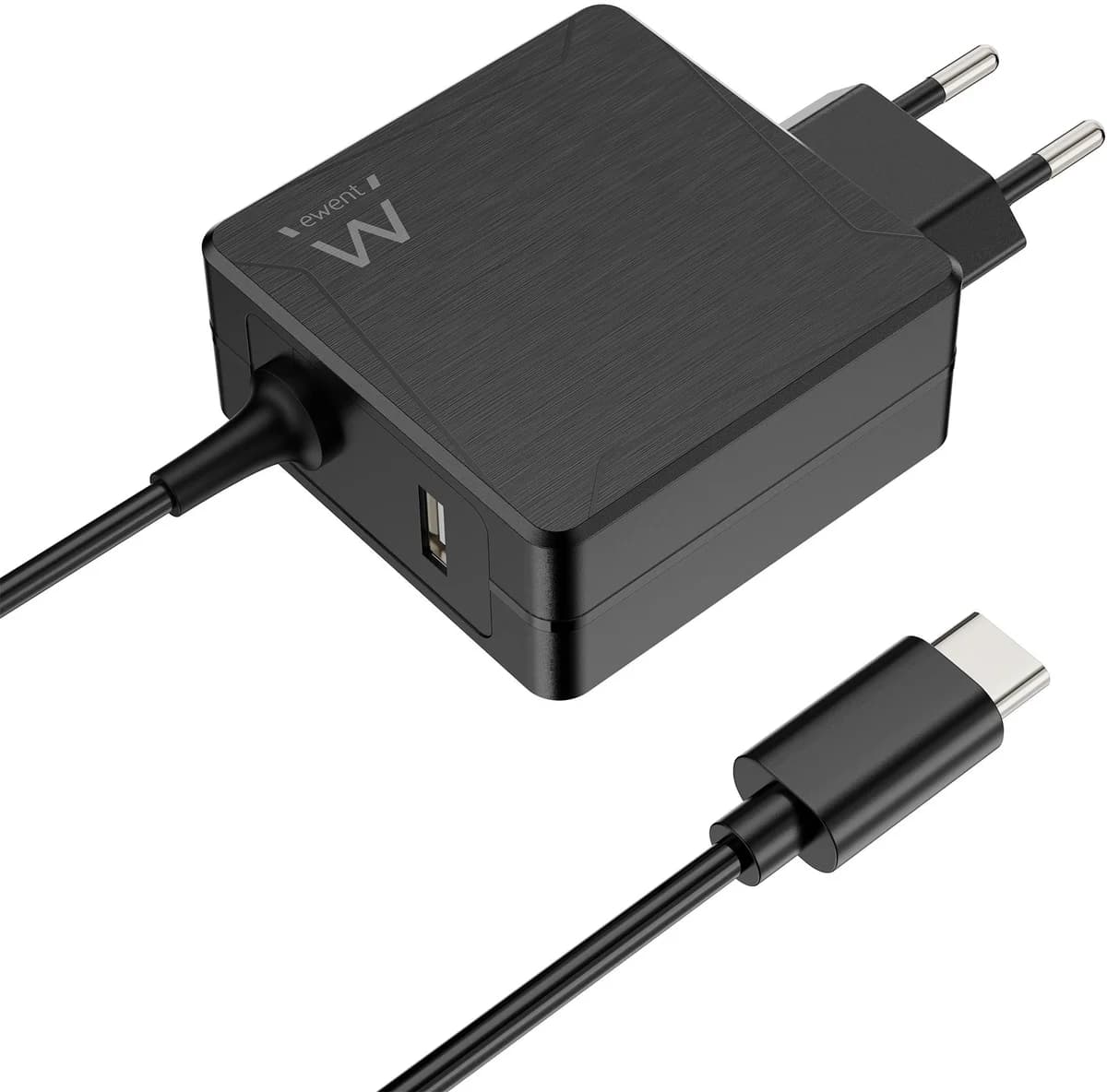 Carregador de Portátil Ewent USB-C + 1-Porta USB-A PD 65W Preto