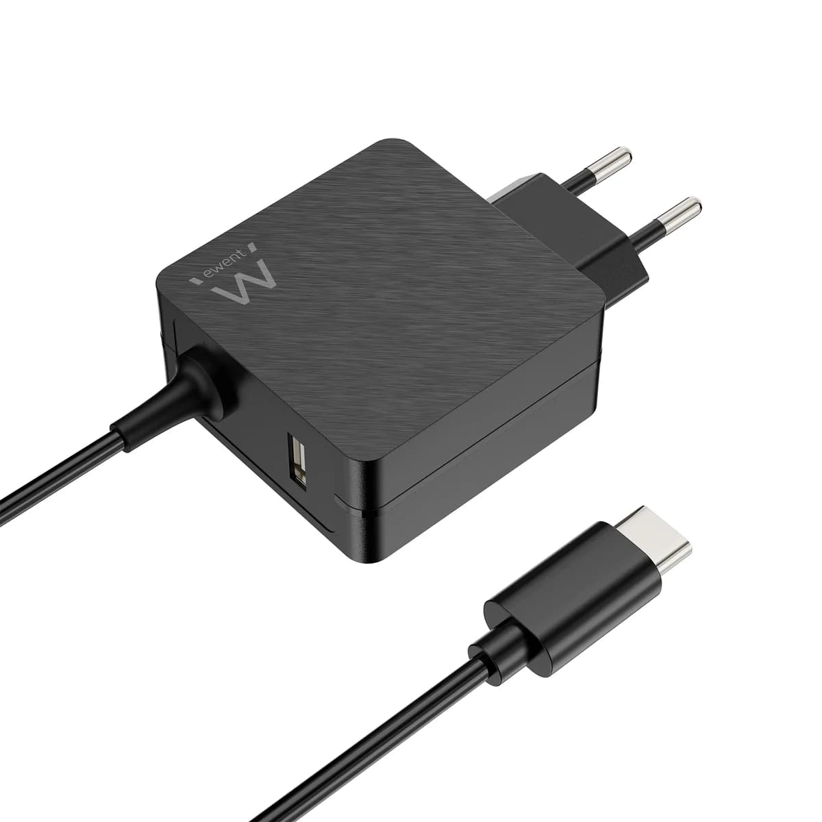 Carregador de Portátil Ewent USB-C + 1-Porta USB-A PD 45W Preto