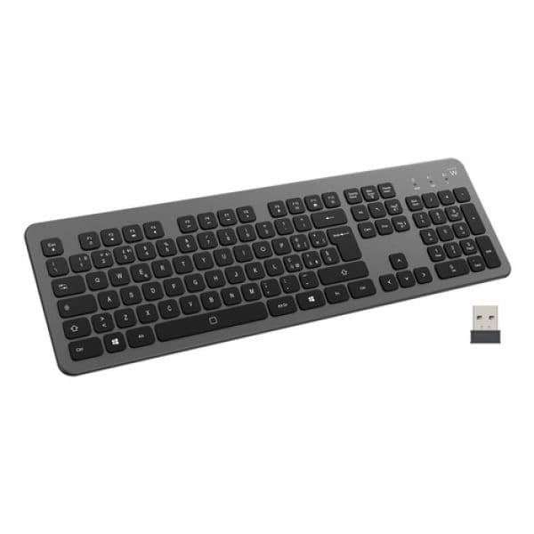 Teclado Ewent EW3296 Sem Fios QWERTY Espanhol Black e Grey