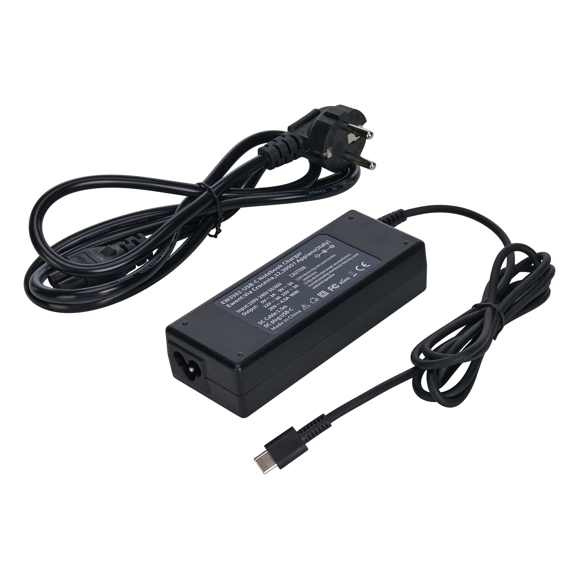 Ewent Carregador de Portátil EW3982 90W USB Type-C - EW3982