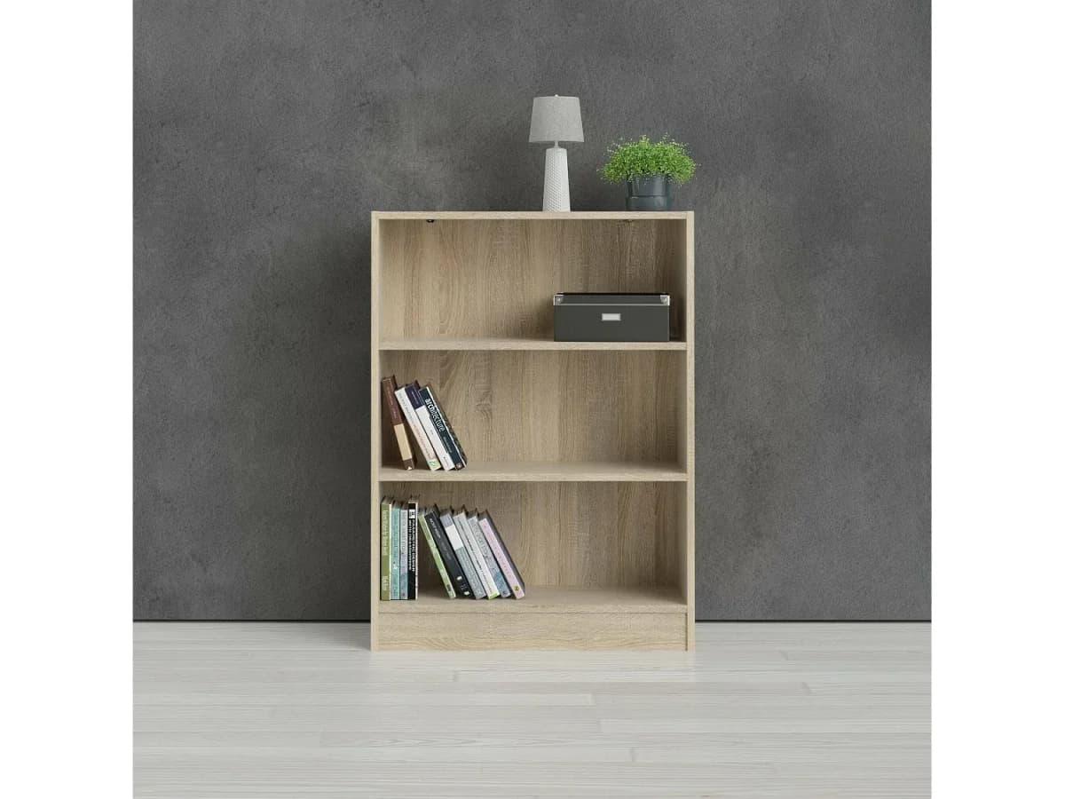Estante Droman, estante de escritório, estante, biblioteca, 79x27 h107 cm, carvalho