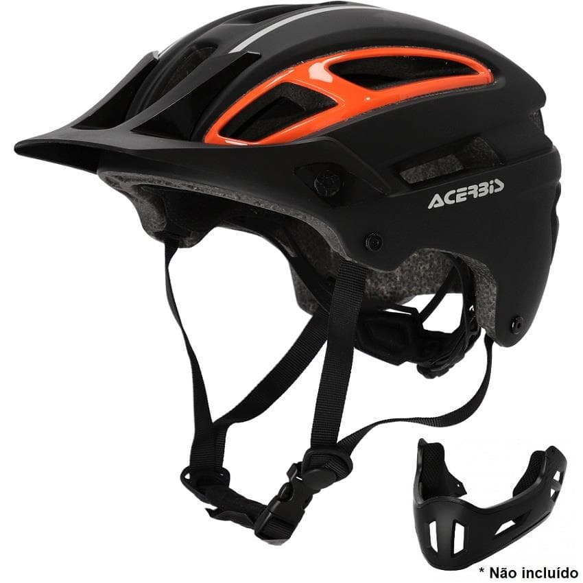 CAPACETE ACERBIS DOUBLEP PRETO/LARANJA