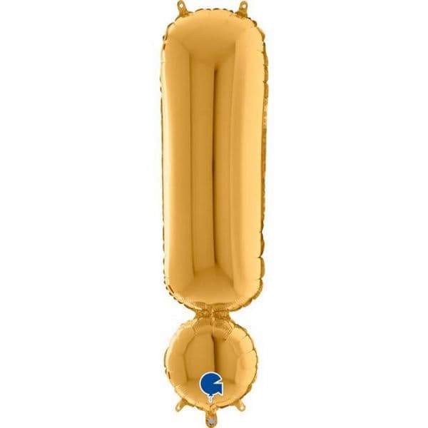Grabo Balão Foil 40" Símbolo Ponto de Exclamação Ouro 1 un.