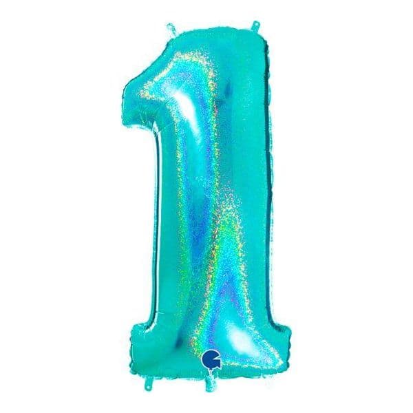 Grabo Balão Foil 40" Nº 1 Tiffany Holográfico - 460000771