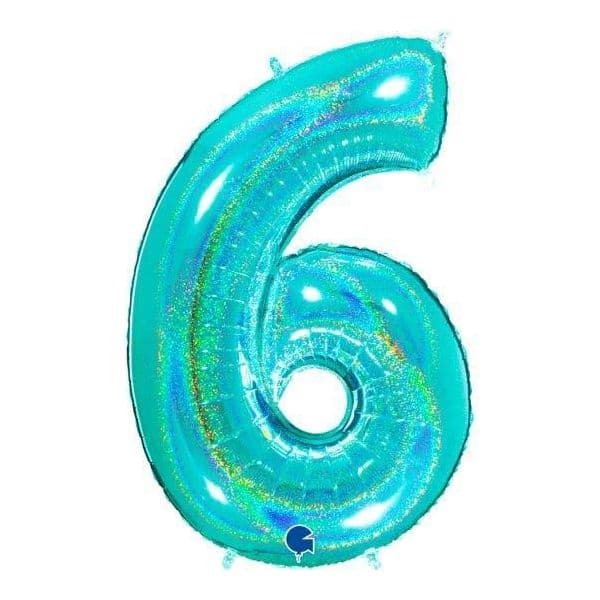Grabo Balão Foil 40" Nº 6 Tiffany Holográfico - 460000776