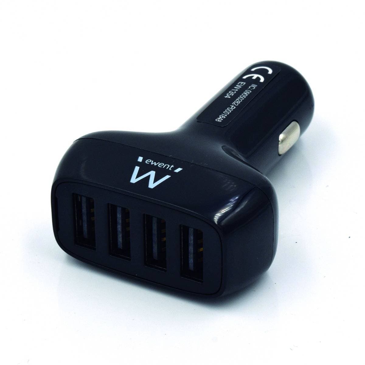 Ewent Carregador Isqueiro USB de 4 Portas 9.6A Black