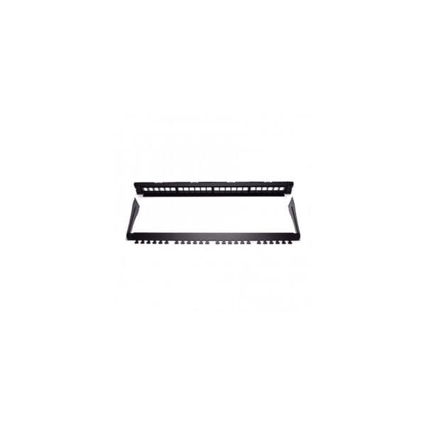 WP Rack Professional Modular Blank Patch Panel With Cable Management 24 Ports, UTP, Black - WPC-PAN-BUP24