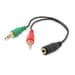 Cabo Adaptador Audio, 1x 3.5 mm AUX 4-pin F – 2x 3.5 mm AUX 3-pin M