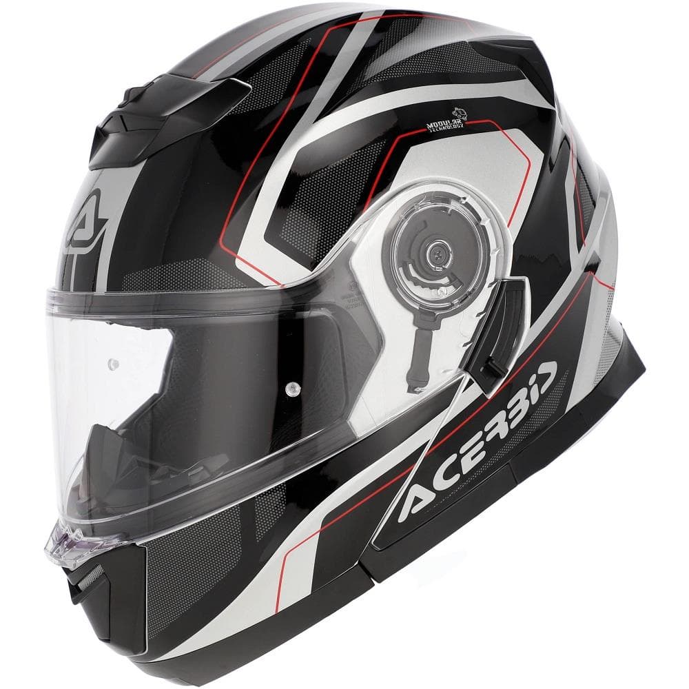 CAPACETE MODULAR ACERBIS SEREL 22.06 PRETO/PRATA