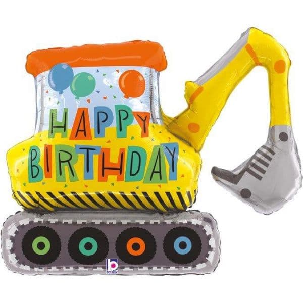 Grabo Balão Foil 31" Retroescavadora Happy Birthday 1 un.