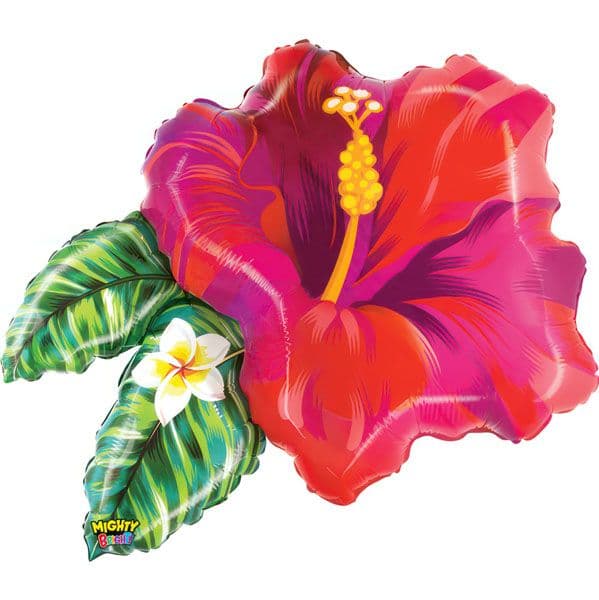 Grabo Balão Foil 30" Flor Tropical Vermelha 1 un.