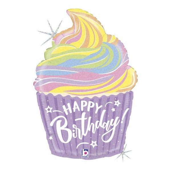 Grabo Balão Foil 27" Happy Birthday Cupcake Pastel - 460035961