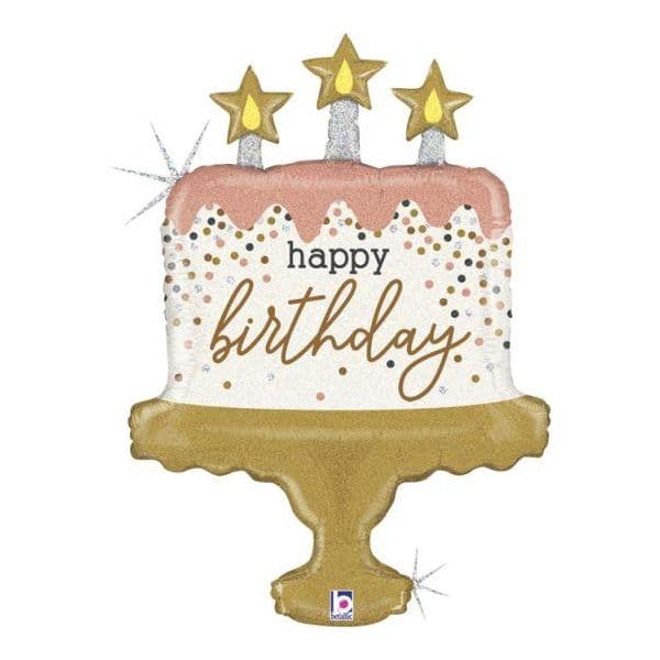 Grabo Balão Foil 33" Happy Birthday Bolo - 460035964