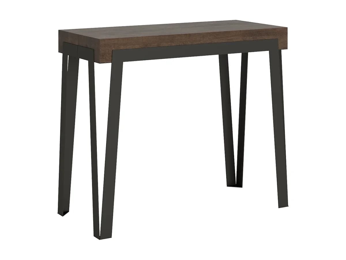 Mesa consola extensível 90x40/300 cm Rio Nogueira quadro Antracite
